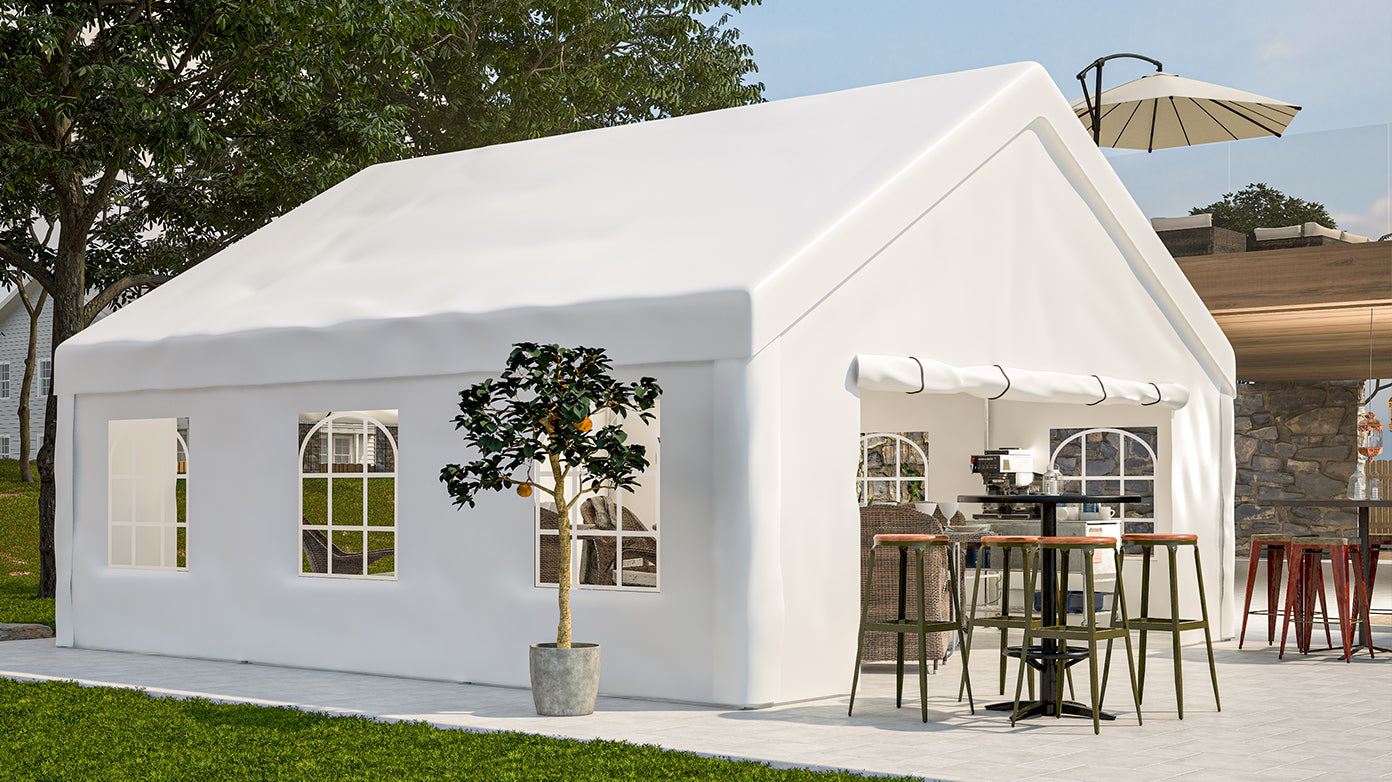 20x20FT Party Tent Heavy Duty, Large Wedding Event Shelters with 2 Storage Bags & Removable Sidewalls, Outdoor Canopy Gazebo Commercial Tents for Parties Carport Camping Garden Patio