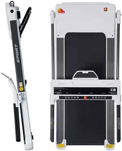 Folding Running Machine Motorised Gym 3.5HP Treadmill Medium 330lbs, Portable Compact Treadmill Foldable for Home Gym Fitness Workout Jogging Walking, Electric Power 14KM/H 2416C