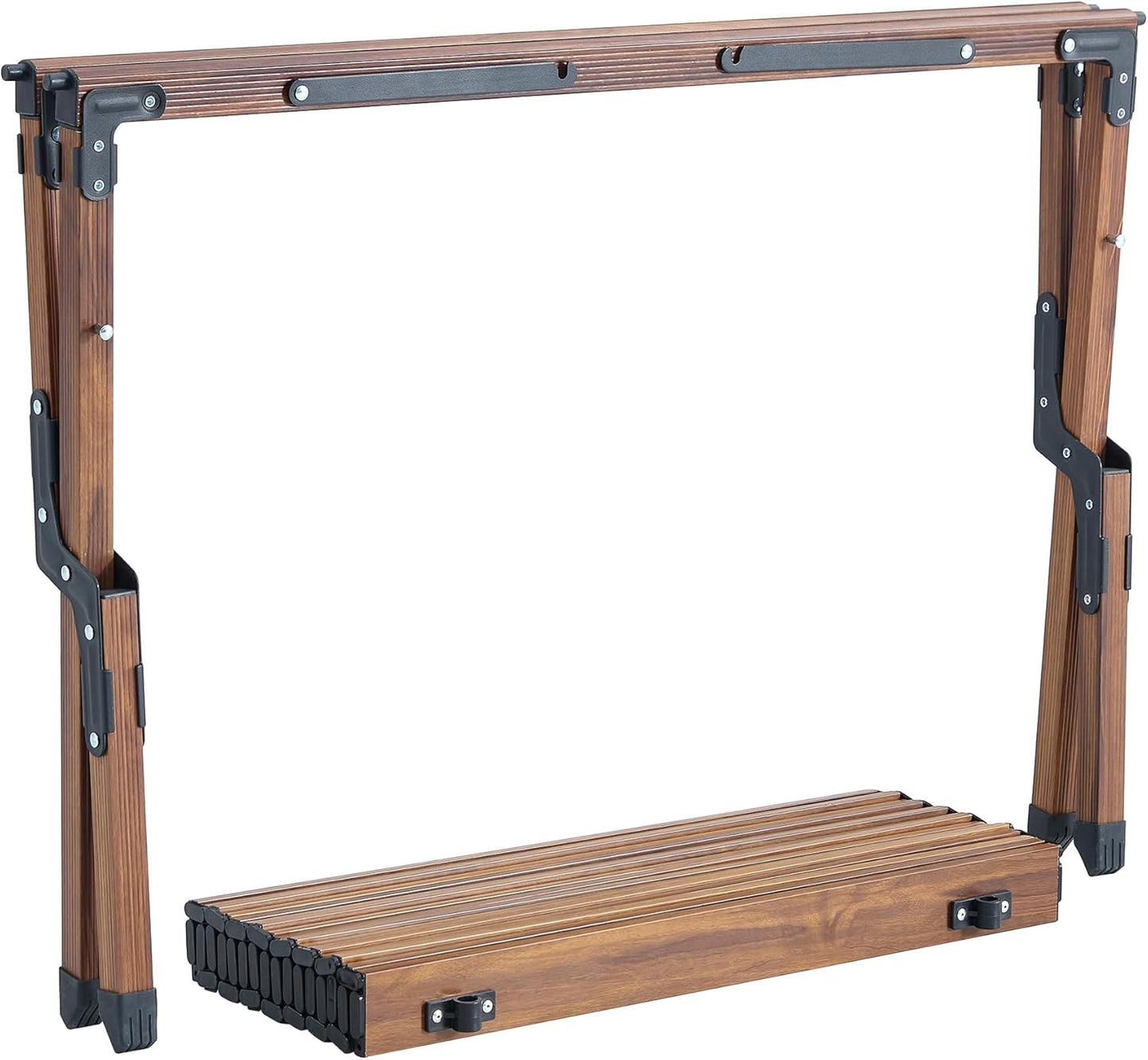 1-Piece Folding Outdoor Table,Lightweight Aluminum Roll-up Rectangular Table for Indoor, Outdoor Camping, Picnics,Beach,Backyard, BBQ, Party, Patio, Brown