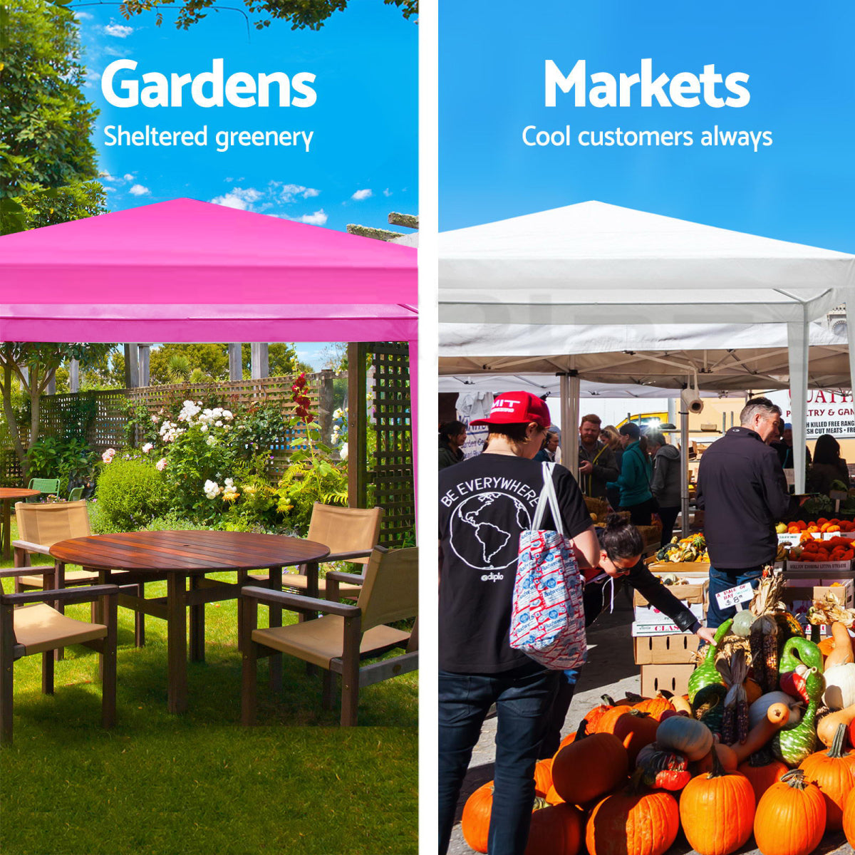 10x30' Wedding Party Canopy Tent Outdoor Gazebo with 8 Removable Sidewalls Pink Color