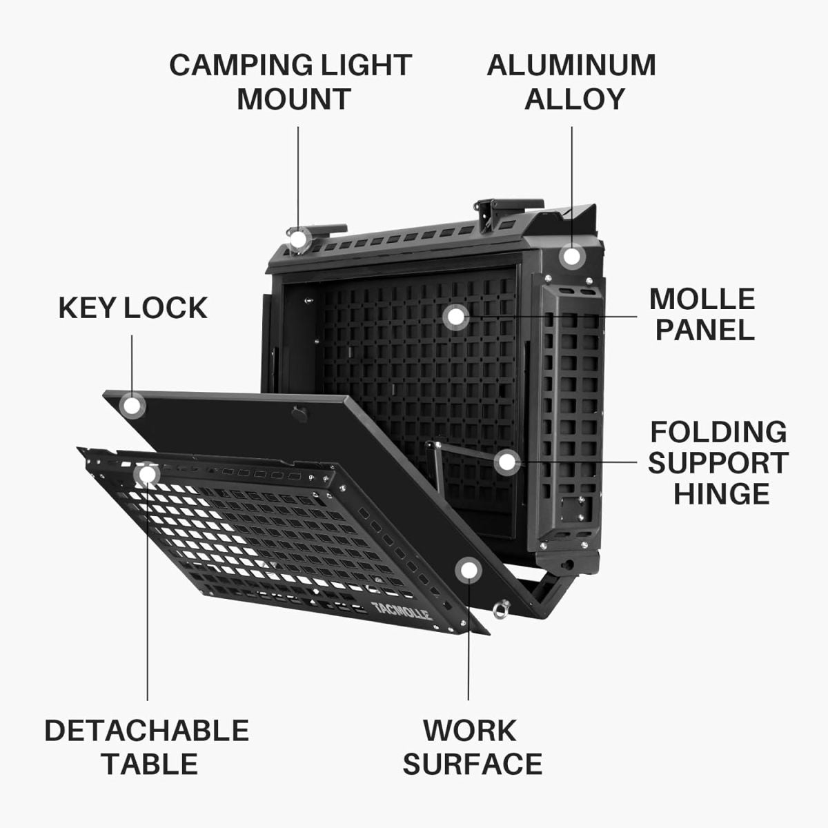 Rear Side Window Storage Box,  Modular Storage MOLLE Panel for Tools MOLLE Accessories, Rear Window Storage Panel Kit Storage Box with Lock Fits for Jeep Wrangler JL 2018-2024