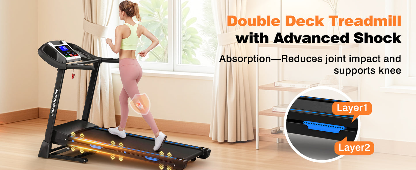 FYC Foldable Treadmill with Auto Incline (0-15°) – 3.5HP Quiet Motor, 400 lb Capacity, Bluetooth Speakers, APP Control, Shock Absorption, LCD Display & Heart Rate Monitor – Folding Treadmill for Home