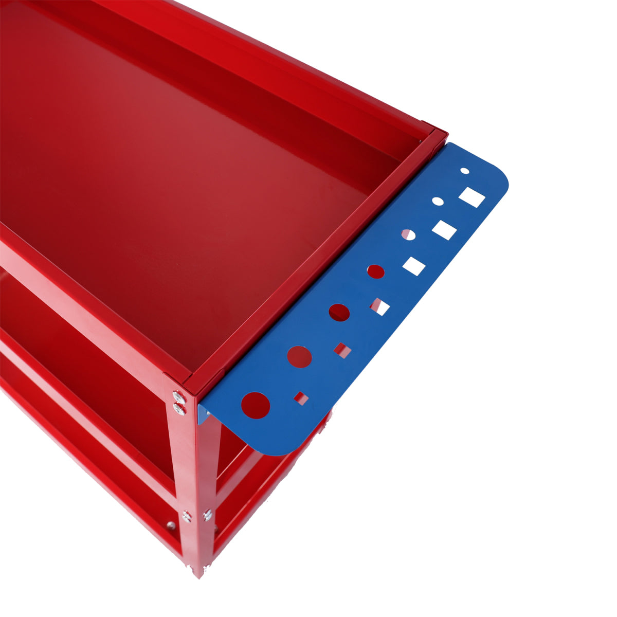 Tool Cart on Wheels, 3 Tier Rolling Mechanic Tool Cart, Heavy Duty Steel Utility Cart w/Lockable Wheels, 450 LBS Capacity Industrial Service Cart for Garage, Warehouse, Workshop (Bright Red)