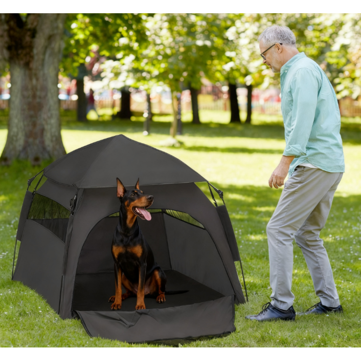 Dog Tent  with Carry Bag, for Beach, Backyard, Home, Dark Gray