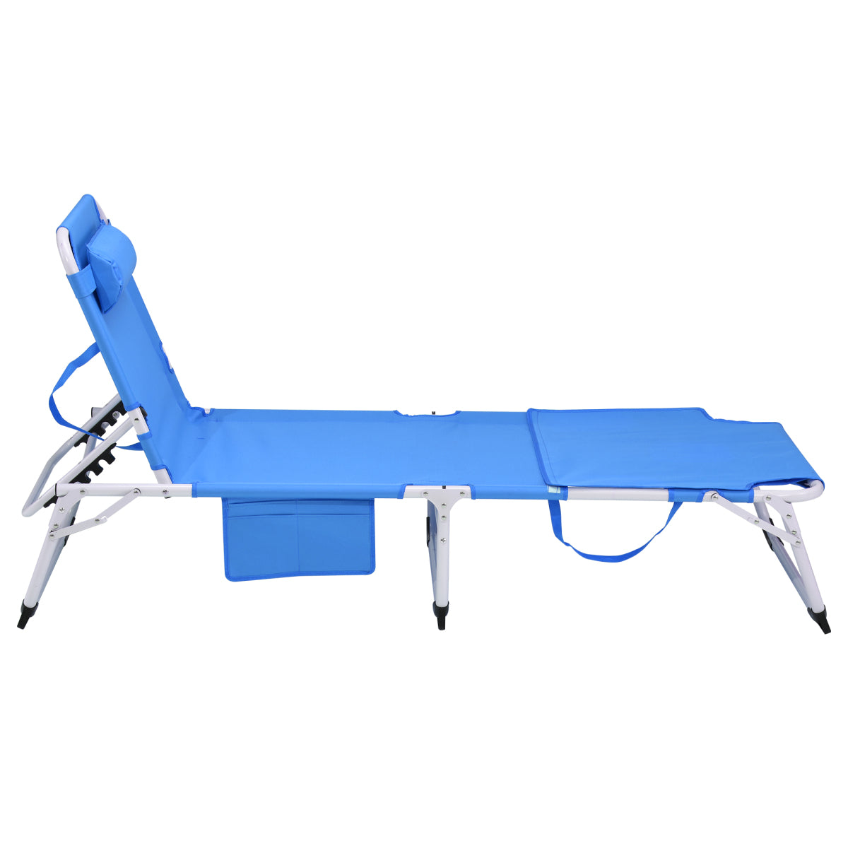 3-in-1 Heavy Duty Tanning Chair with Face Hole Adjustable 5-Position Folding Chaise Lounge Chairs for Outside Portable Lay Flat Beach Lounge Chair for Outdoor Sunbathing Patio Pool Lawn Camping Deck P