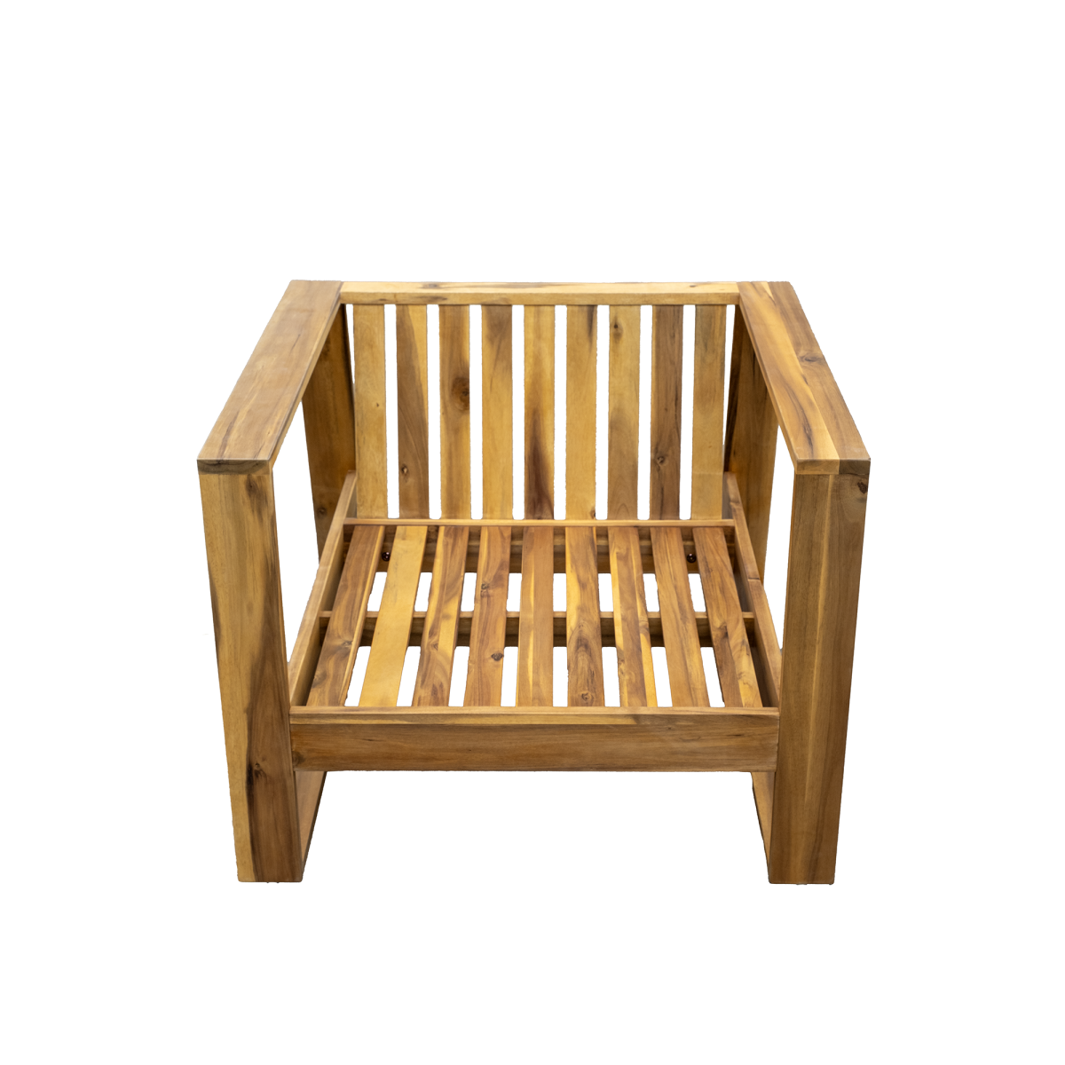 U_STYLE Acacia Wood Outdoor Lounge Set - Chair and Ottoman with Removable Cushions, All-Weather Outdoor Chaise Lounge/Daybed, Perfect for Patios, Balconies, and Gardens