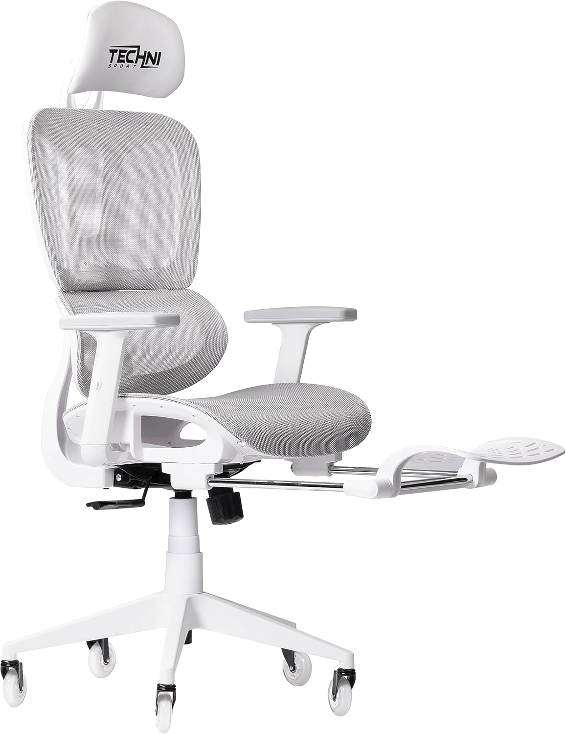 Ergonomic Mesh Gaming Chairs with Footrest 350 Lbs, High Back Breathable Office Chair,Comfy Adjustable Office Desk Chair with Lumbar Support for Adults,Cute Reclining Gamer Swivel Chairs,Whitegray