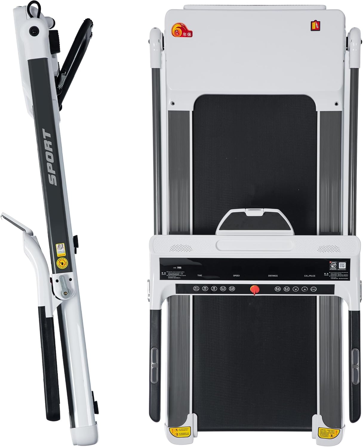 Folding Running Machine Motorised Gym 3.5HP Treadmill Medium 330lbs, Portable Compact Treadmill Foldable for Home Gym Fitness Workout Jogging Walking, Electric Power 14KM/H 2416C