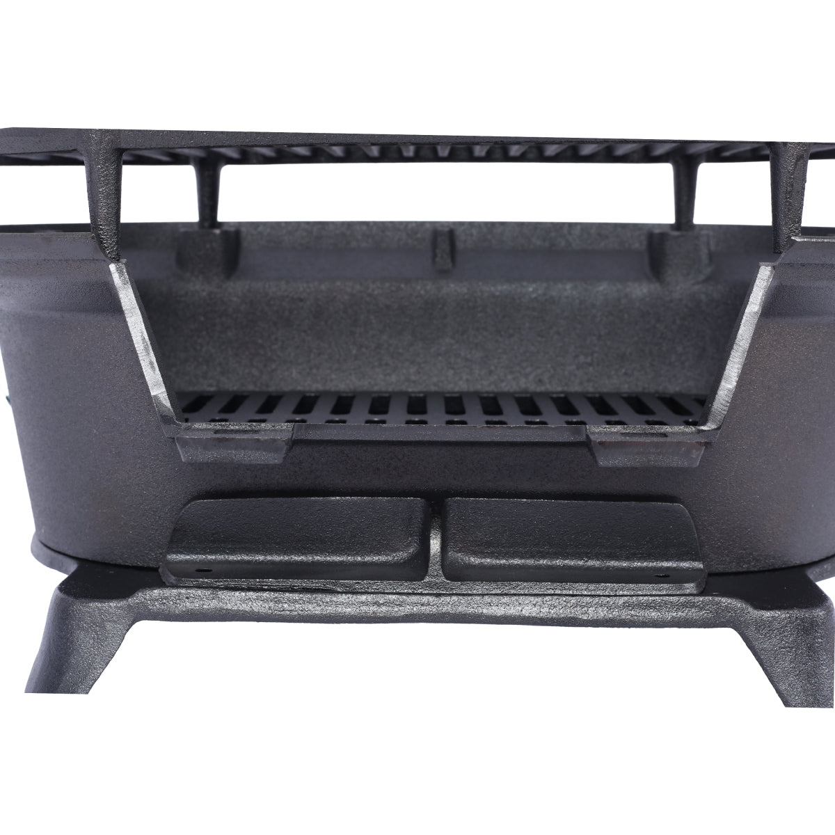 Oval Cast Iron Grill Outdoor, Portable Charcoal Grill and Tabletop Cast Iron Skillet - 100% Cast Iron, Enameled, Durable, Small Charcoal Grill, Camping Stove, Hibachi Grill