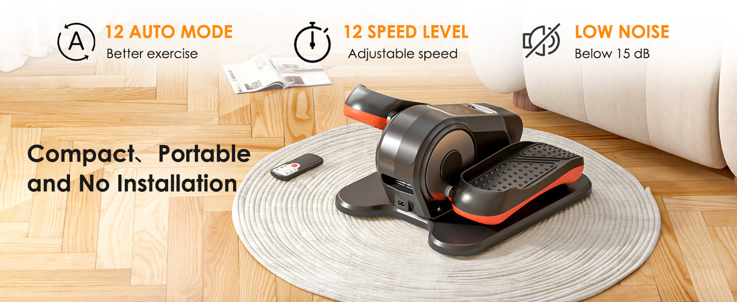 Under Desk Elliptical Machine for Seniors – Compact, Quiet & Portable Mini Leg Pedal Exerciser with Adjustable Speed and LED Display for Home and Office Workouts