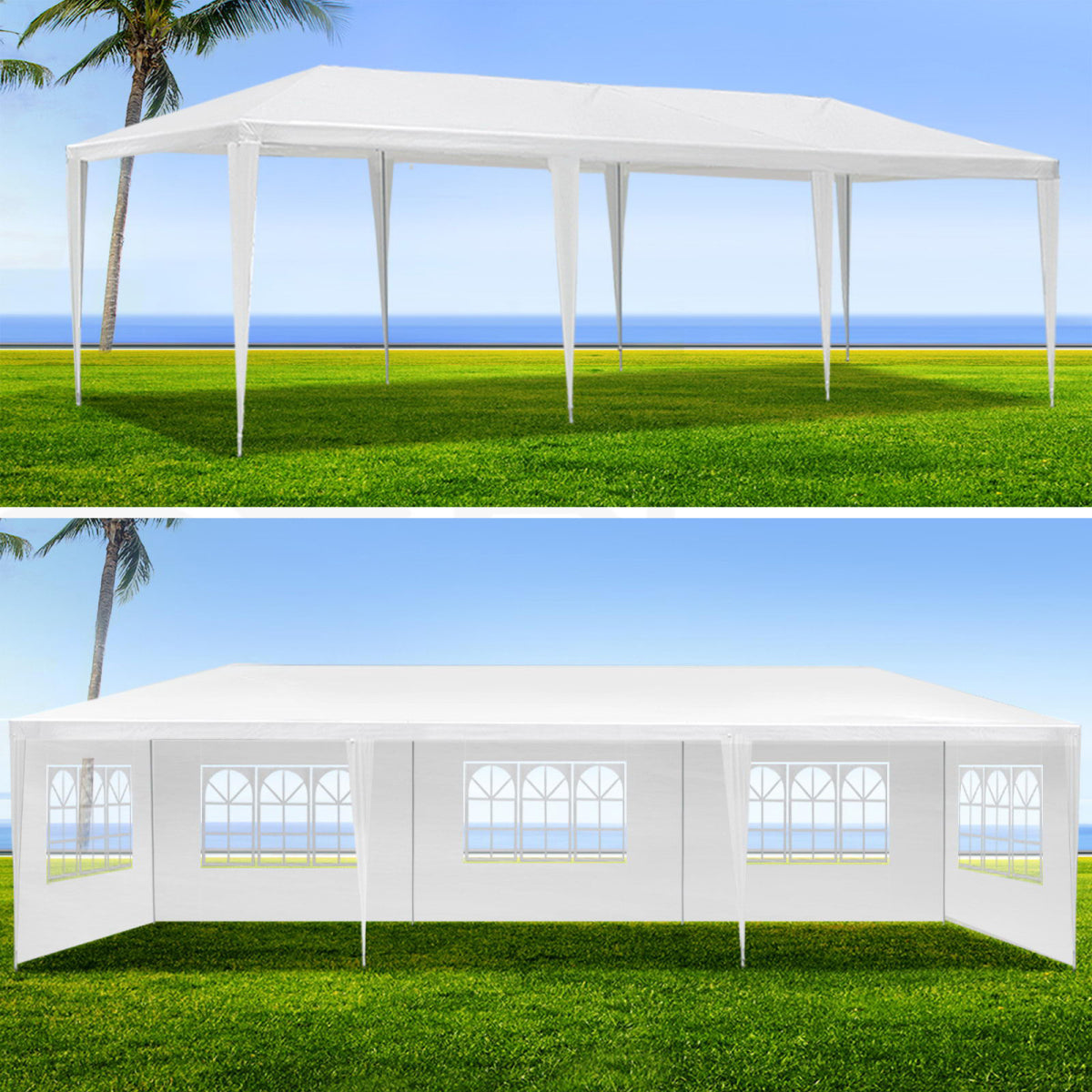 10x30' Wedding Party Canopy Tent Outdoor Gazebo with 8 Removable Sidewalls