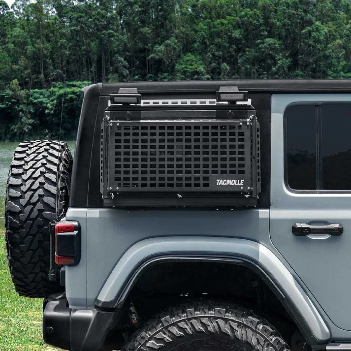 Rear Side Window Storage Box,  Modular Storage MOLLE Panel for Tools MOLLE Accessories, Rear Window Storage Panel Kit Storage Box with Lock Fits for Jeep Wrangler JL 2018-2024