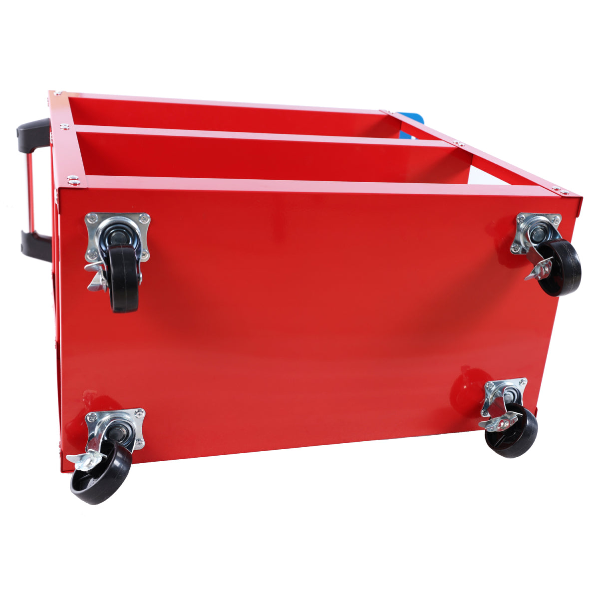 Tool Cart on Wheels, 3 Tier Rolling Mechanic Tool Cart, Heavy Duty Steel Utility Cart w/Lockable Wheels, 450 LBS Capacity Industrial Service Cart for Garage, Warehouse, Workshop (Bright Red)