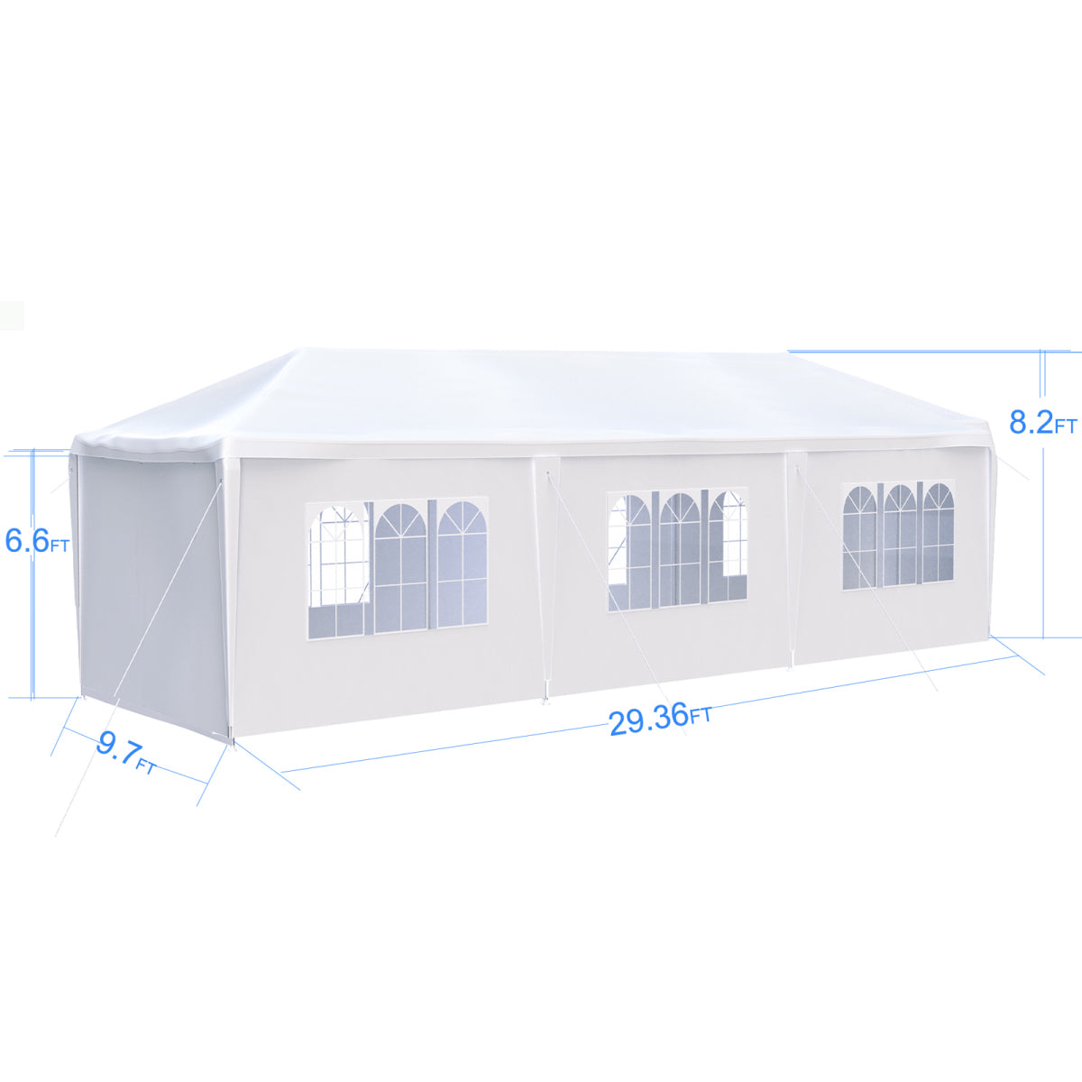10x30' Wedding Party Canopy Tent Outdoor Gazebo with 8 Removable Sidewalls