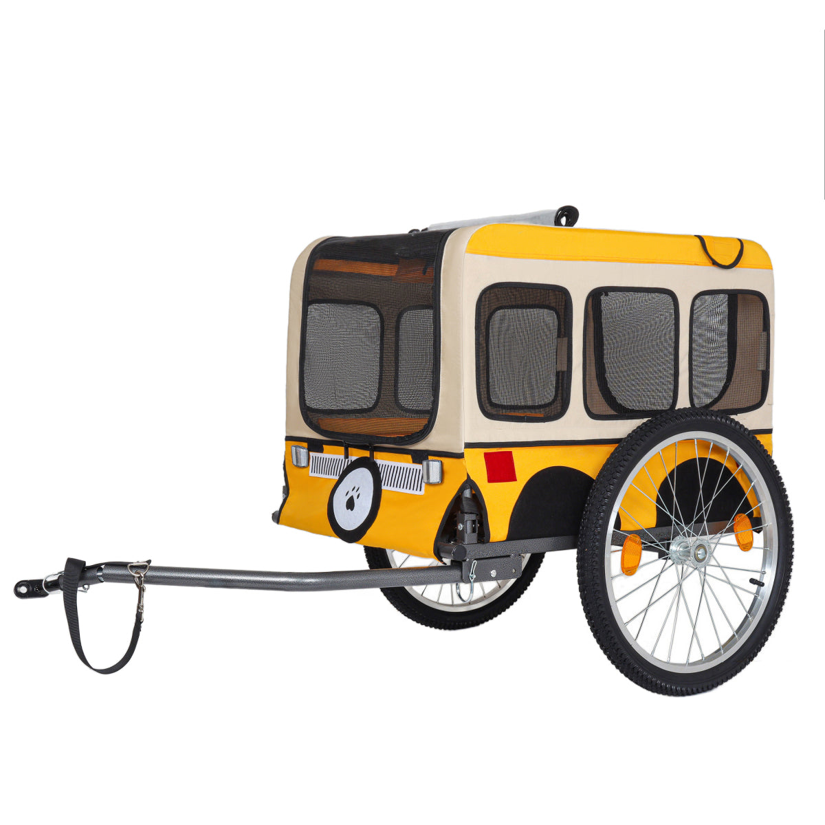 Large Folding Bike Trailer for Dogs – Heavy-Duty Steel Frame, Spacious Design with 20-Inch Wheels for All-Terrain Cycling, Jogging & Camping Adventure extra fat width 20-1/8in wheel