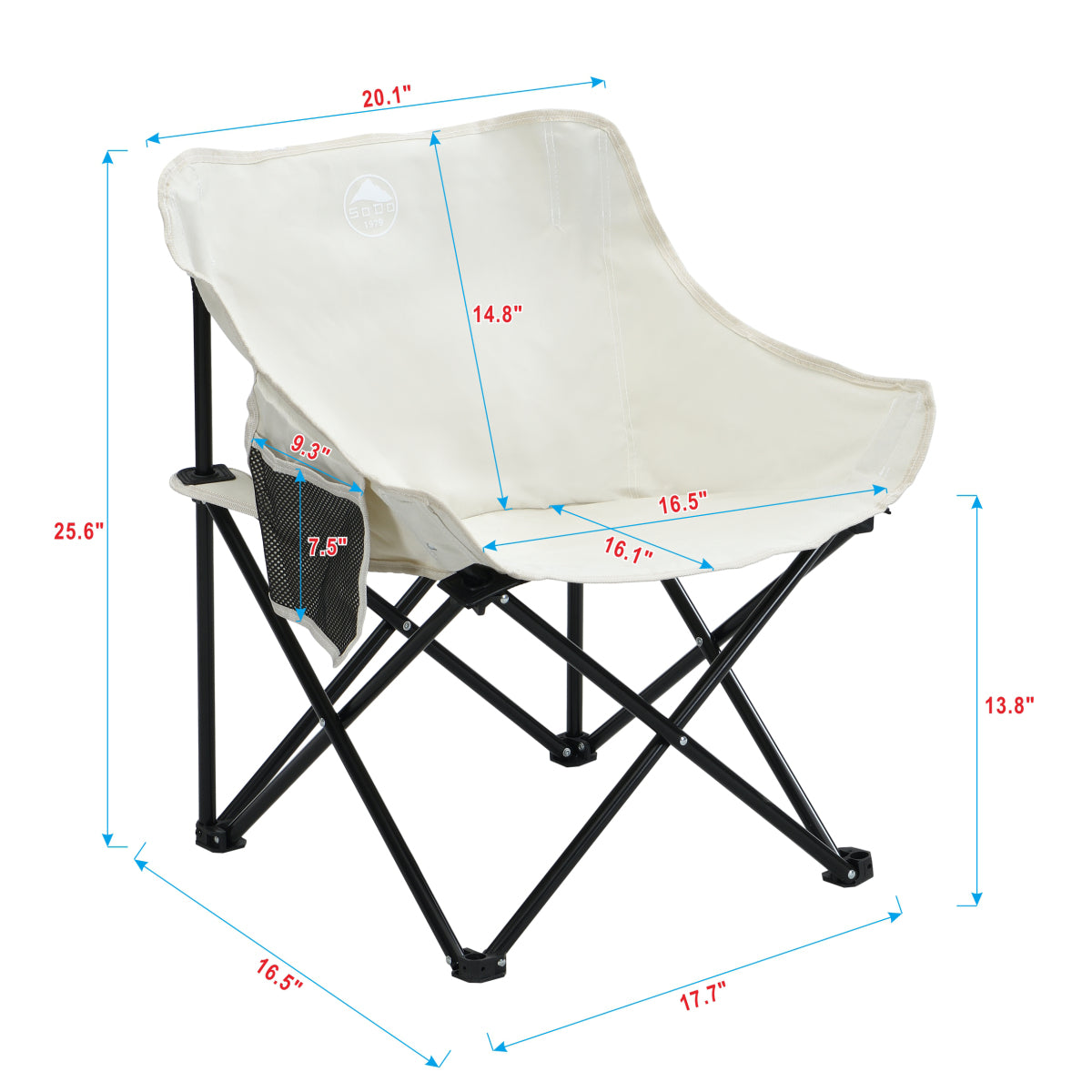 2PCS Outdoor Camping Chairs Folding/Portable, Carry Bag ,Beige