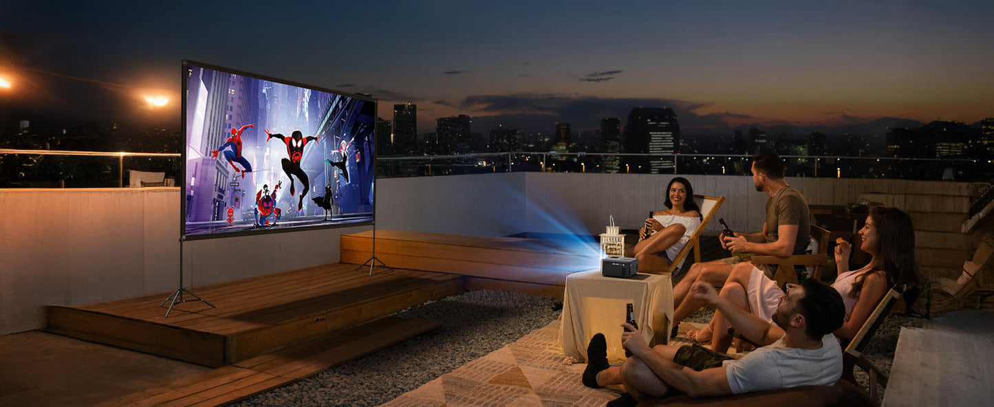 Projector Screen with Stand 100 Inch, 16:9 4K HD Portable Projector Screen Indoor Outdoor, Foldable Wrinkle-Free Movie Screen 160° Front Rear Projection Screen with Carry Bag for Home Movie