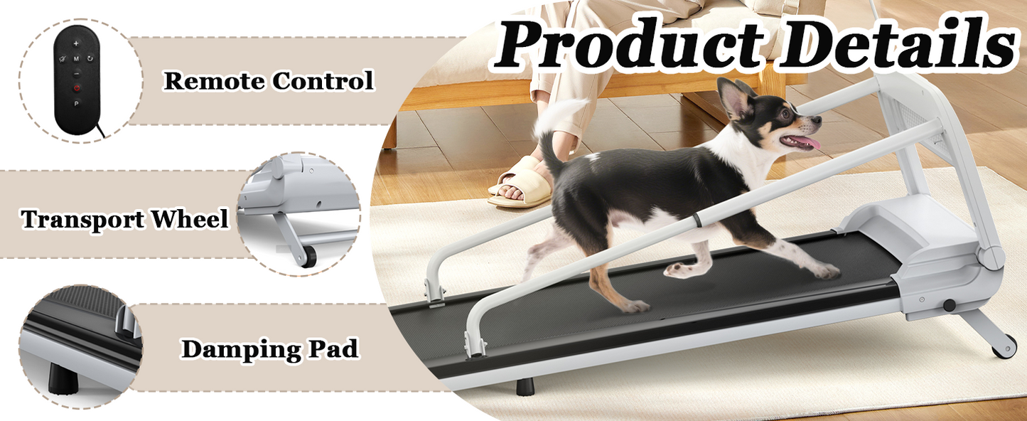 Dog Treadmill for Small and Medium Dogs, Pet Running Machine, Dog Indoor Pacer Treadmill with Remote Control, Dog Pacer Training Pad with LCD Display Screen and Remote