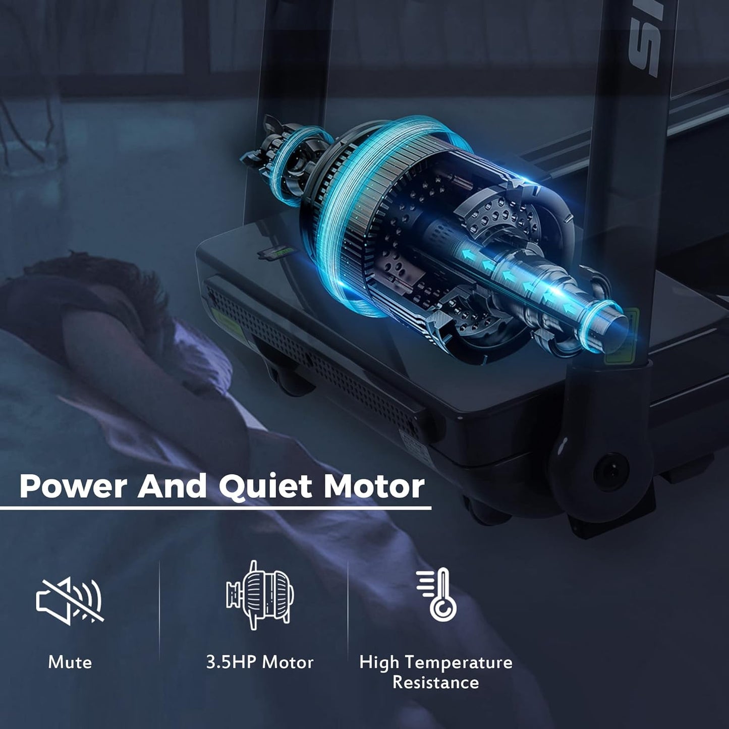 Folding Running Machine Motorised Gym 3.5HP Treadmill Medium 330lbs, Portable Compact Treadmill Foldable for Home Gym Fitness Workout Jogging Walking, Electric Power 14KM/H 2416C