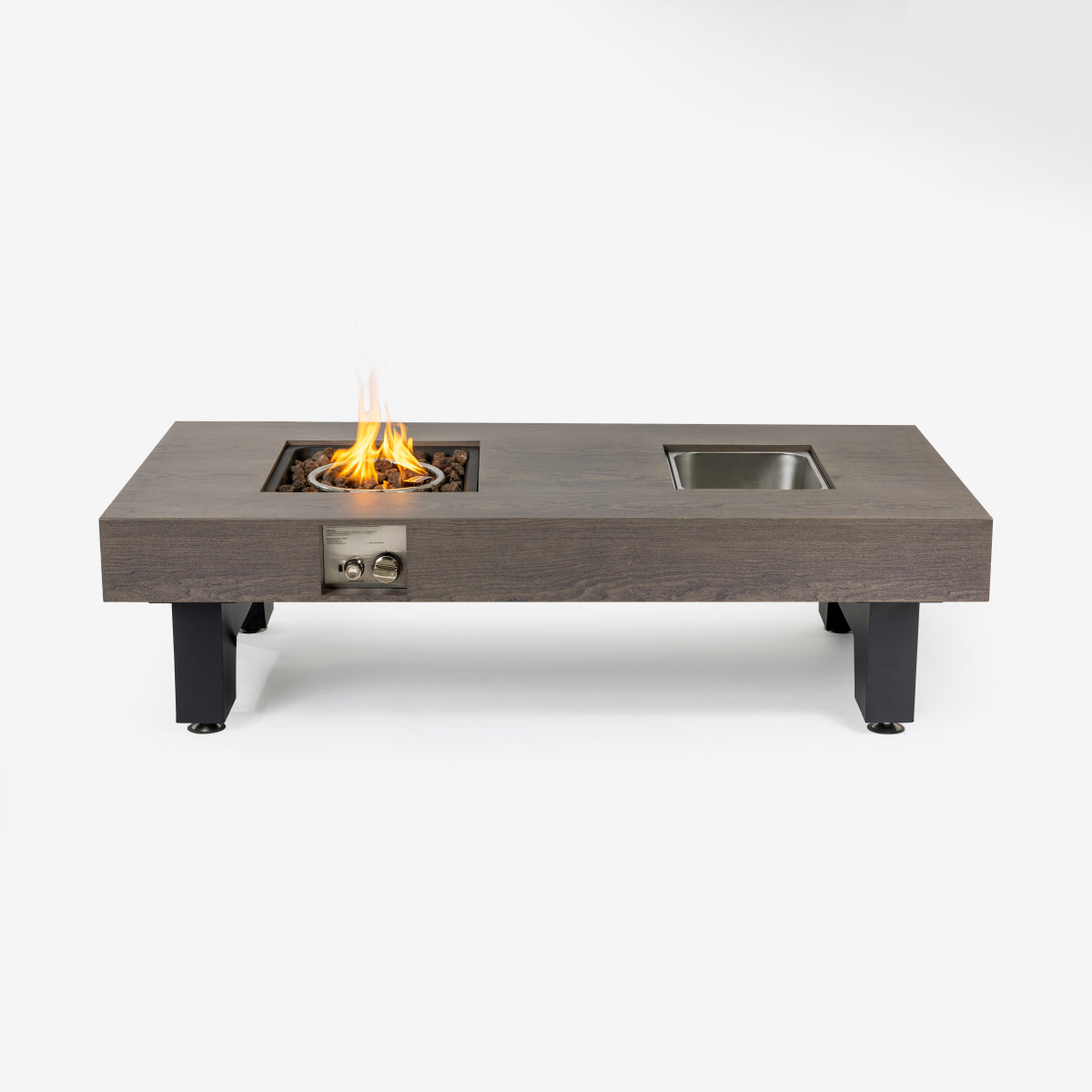 54_inch  Iron Fire Pit with Ice Bucket Design