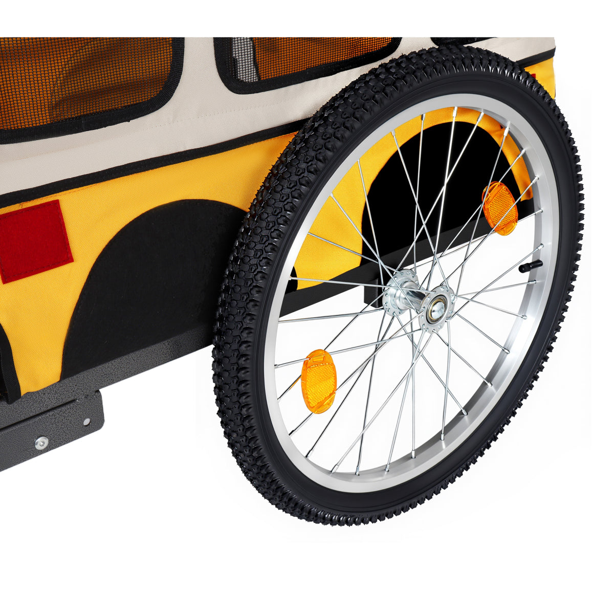 Large Folding Bike Trailer for Dogs – Heavy-Duty Steel Frame, Spacious Design with 20-Inch Wheels for All-Terrain Cycling, Jogging & Camping Adventure extra fat width 20-1/8in wheel