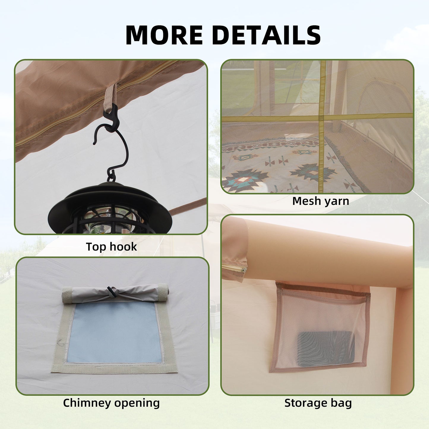 6.3m ² Inflatable Camping Tent , 4 Season Waterproof Windproof, Clear Skylight & 420D Oxford Waterproof, Air Tent with Mesh Windows/Doors   WL