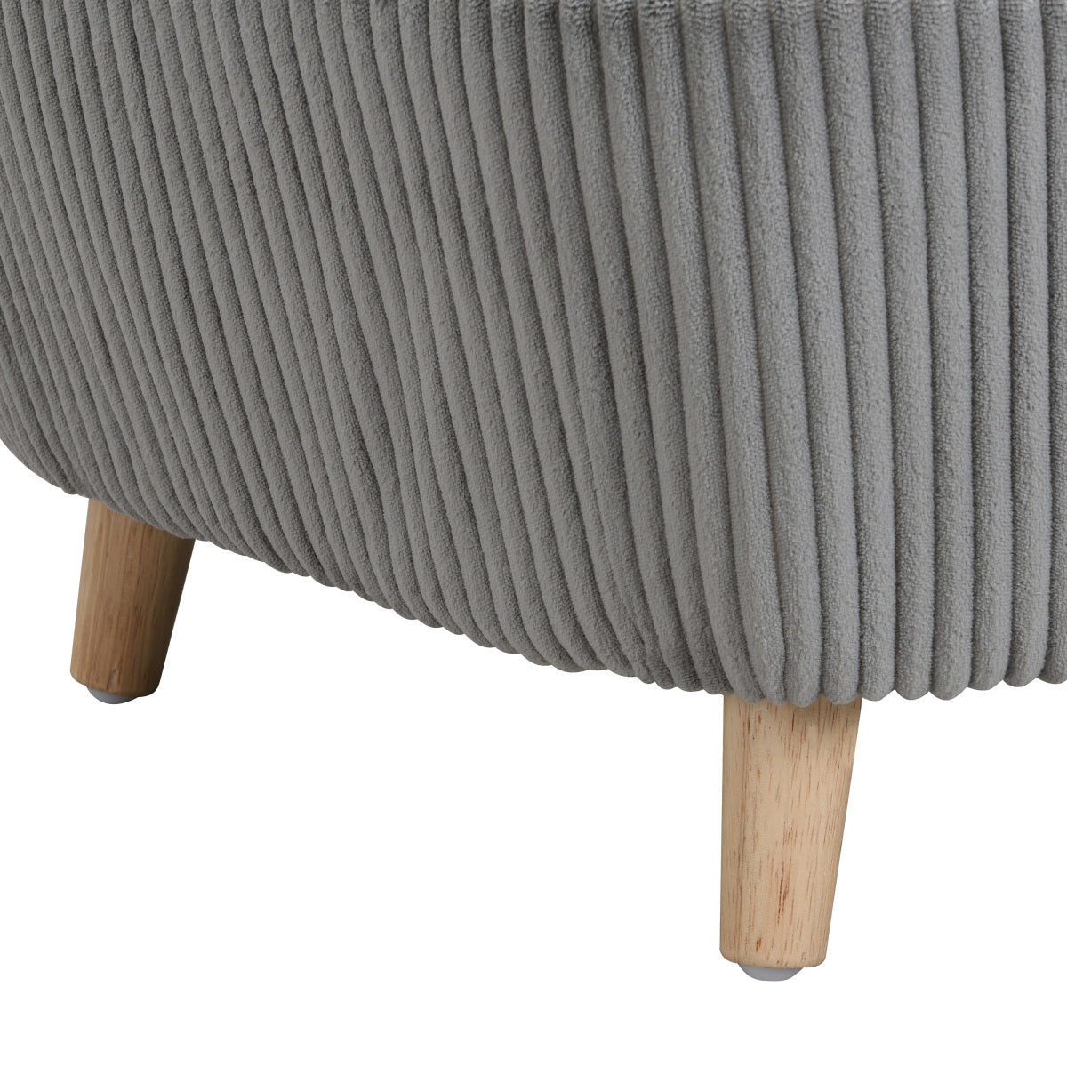 Elevated Dog Bed Frame for Small Dog, Corduroy Pet Couch Bed with Rubber Wood Legs and Supportive Foam, Gray, Easy Assembly