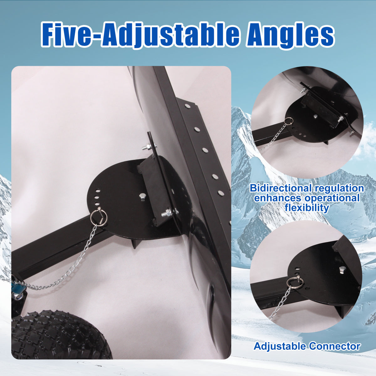 30" Heavy Duty Snow Shovel with Wheels, Garvee Adjustable Angle & Height Ergonomic Handle, Sidewalk & Pavement Clearing