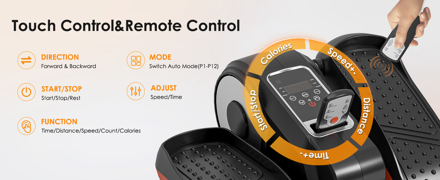 Under Desk Elliptical Machine for Seniors – Compact, Quiet & Portable Mini Leg Pedal Exerciser with Adjustable Speed and LED Display for Home and Office Workouts