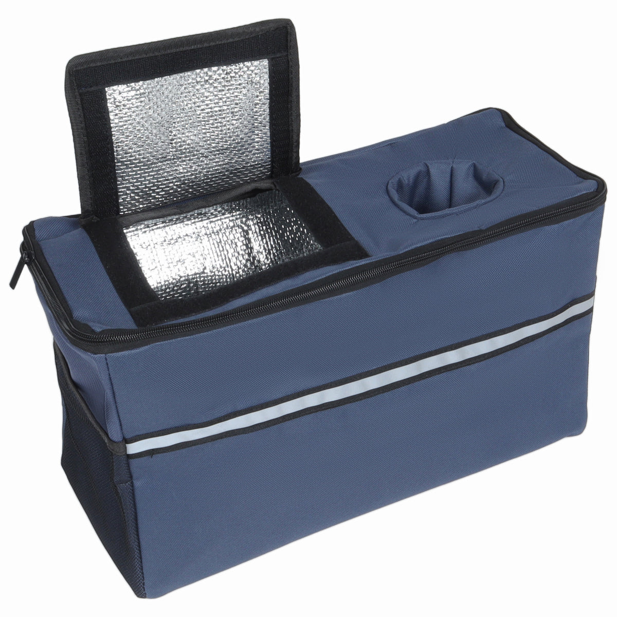 3-in-1 Folding Wagon Cart with Bench Seat & Storage, patent protection- Includes 1 ice pack, 500lbs Heavy-Duty, 180L Capacity All-Terrain Wheels for Camping, Beach, Sports, Garden, dark blue