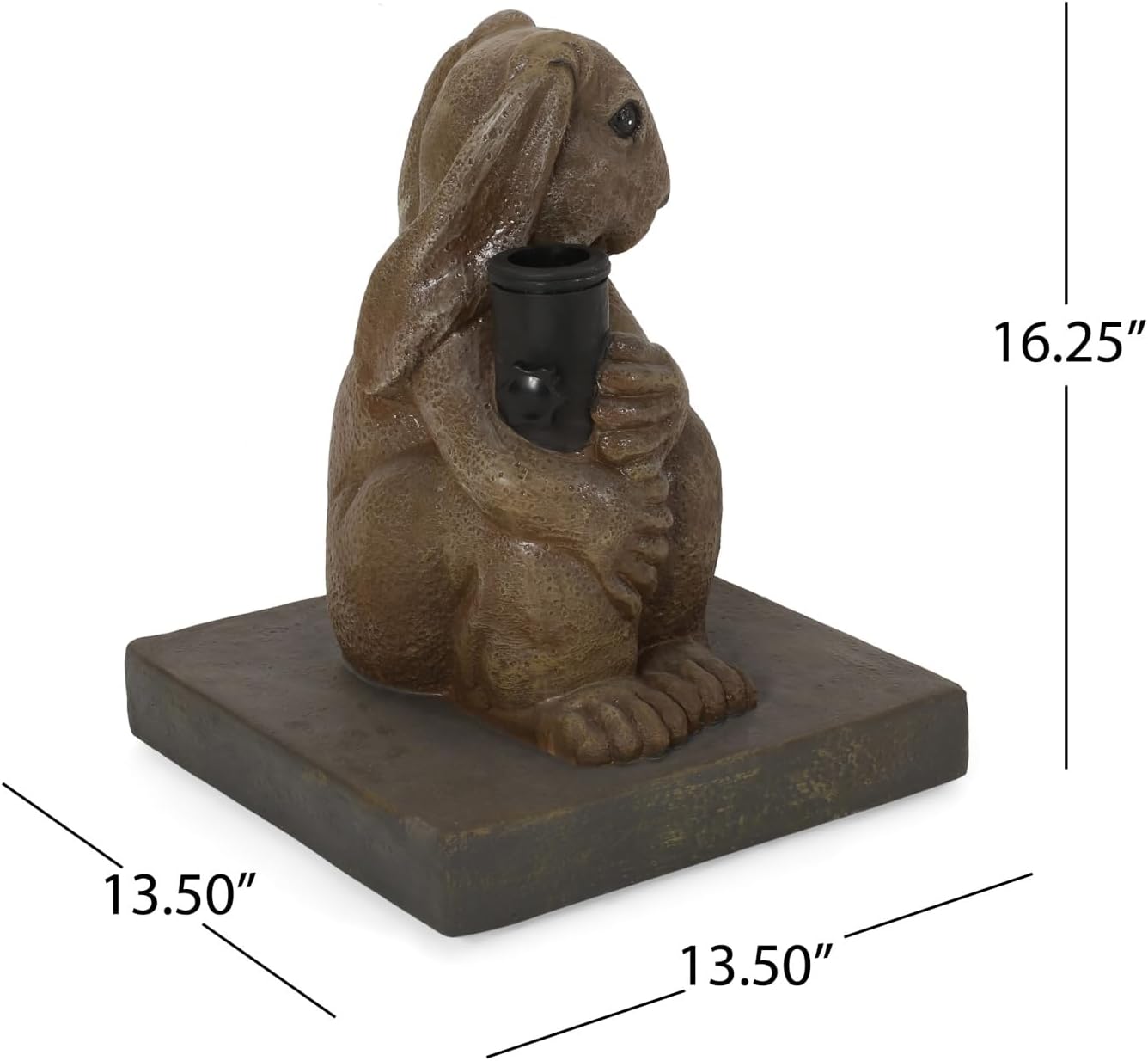 Rabbit Umbrella Base - Lightweight Concrete with Resin Finish, 13.5x13.5x16.25 Inches, Sturdy & Stylish Patio Support for Outdoor Umbrellas