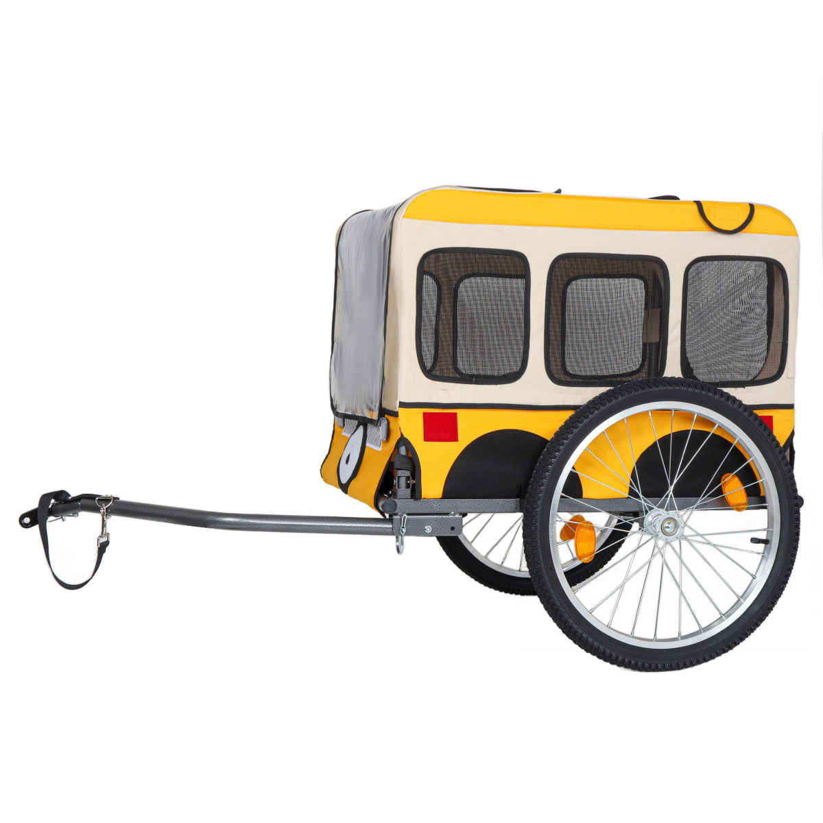 Large Folding Bike Trailer for Dogs – Heavy-Duty Steel Frame, Spacious Design with 20-Inch Wheels for All-Terrain Cycling, Jogging & Camping Adventure extra fat width 20-1/8in wheel