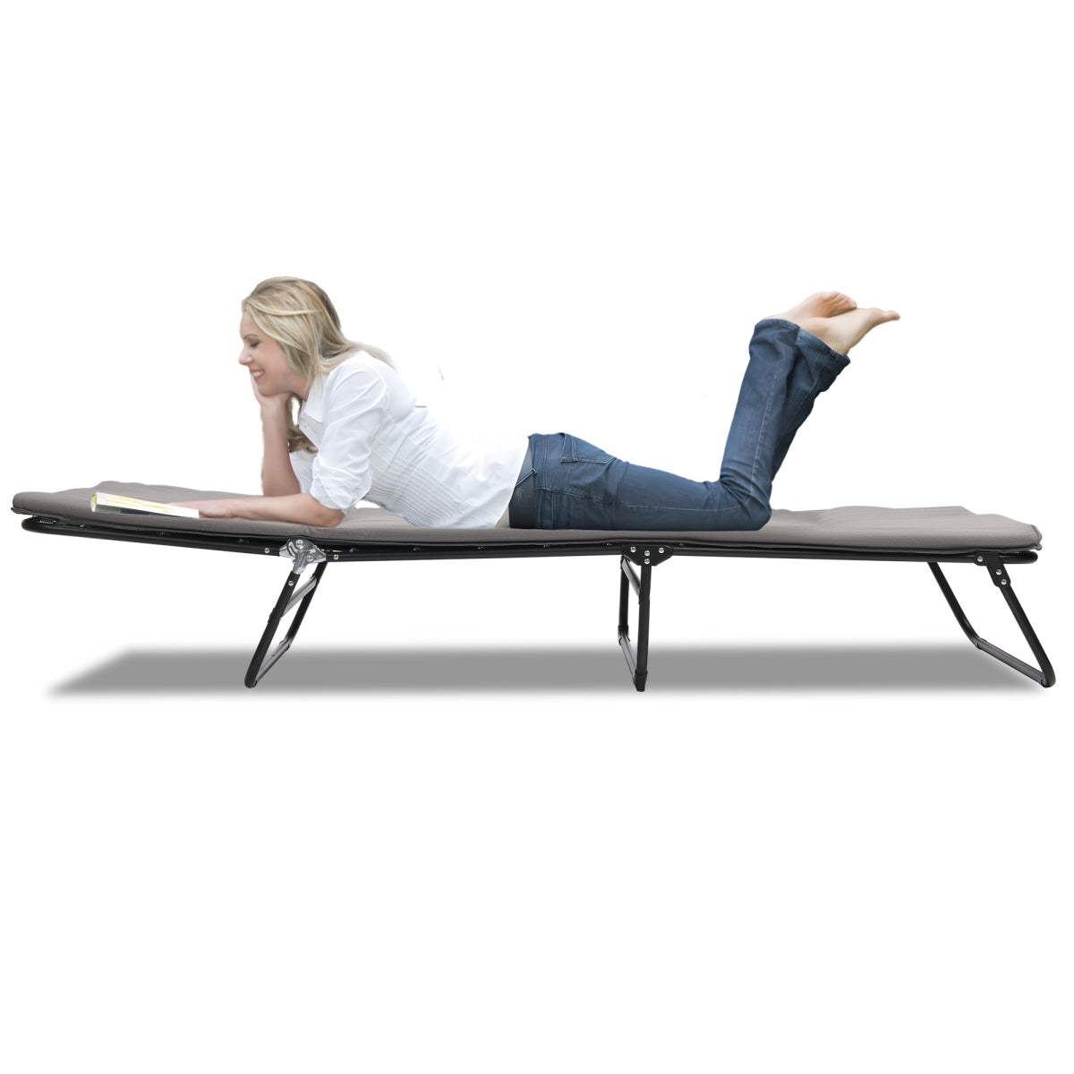 Folding Camping Cot for Adults,  5-Angle Adjustable Camping Cot Heavy Duty Outdoor Bed with Carry Bag,1200 D Layer Oxford Travel Camp Cots