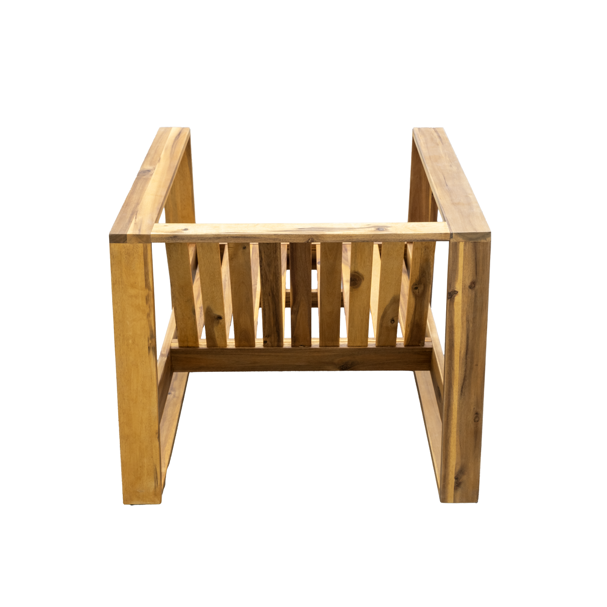 U_STYLE Acacia Wood Outdoor Lounge Set - Chair and Ottoman with Removable Cushions, All-Weather Outdoor Chaise Lounge/Daybed, Perfect for Patios, Balconies, and Gardens