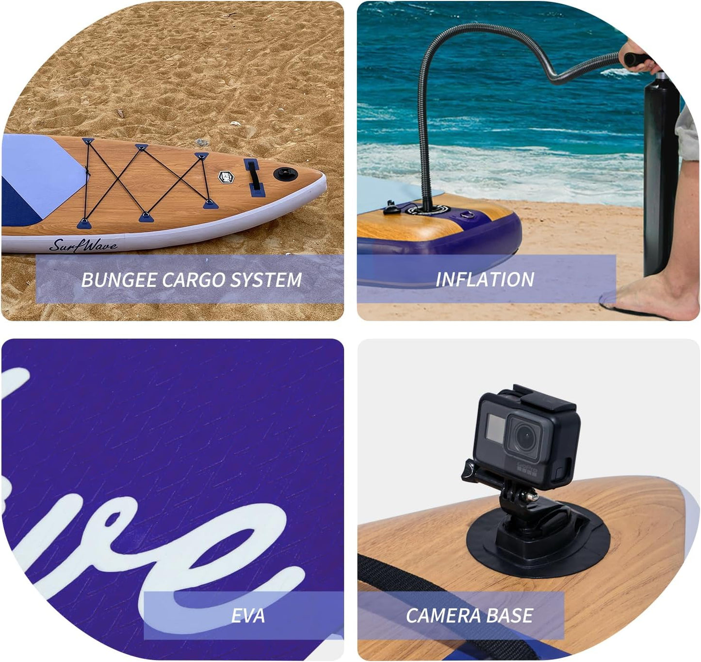 11'x34 x6 Inflatable Stand Up Paddle Board with Accessories, All-Round SUP for Beginners, Multi-Water Touring & Beach Outdoor Water Sports, Non-Slip Deck, Portable PVC Board for Kayaking & Surfing