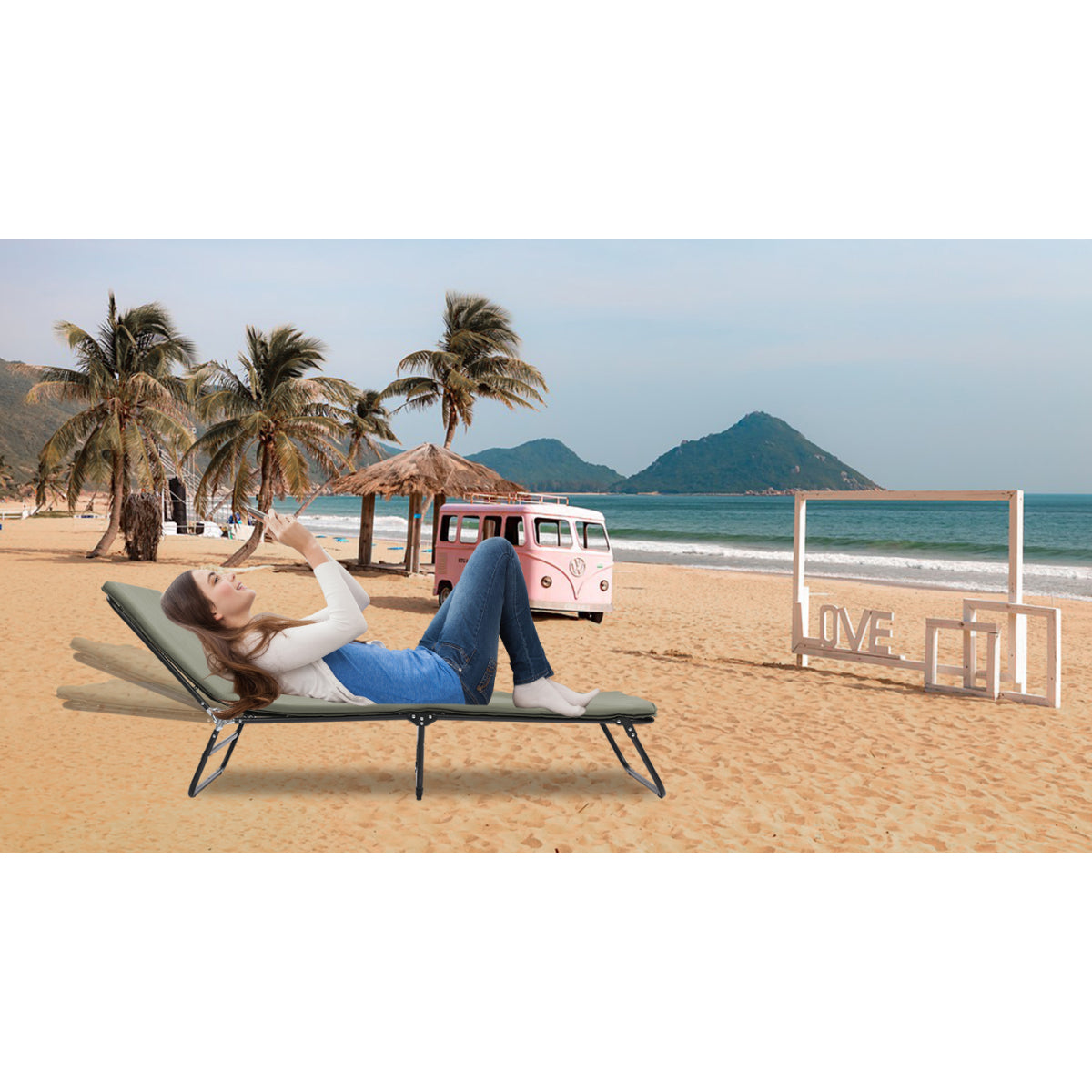 Folding Camping Cot for Adults,  5-Angle Adjustable Camping Cot Heavy Duty Outdoor Bed with Carry Bag,1200 D Layer Oxford Travel Camp Cots