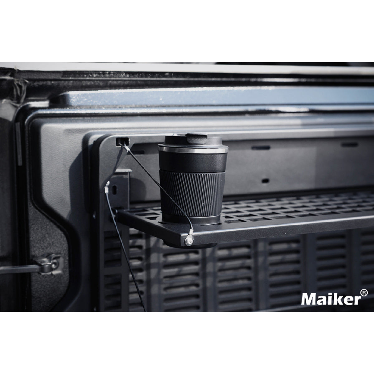 2-Tier Tailgate Table Rear Foldable Storage Cargo Rack Outdoor Camping Desk for 2007-2022 Jeep Wrangler JK&JL 4 Door (Not Fit JK Models with Stock Subwoofer)