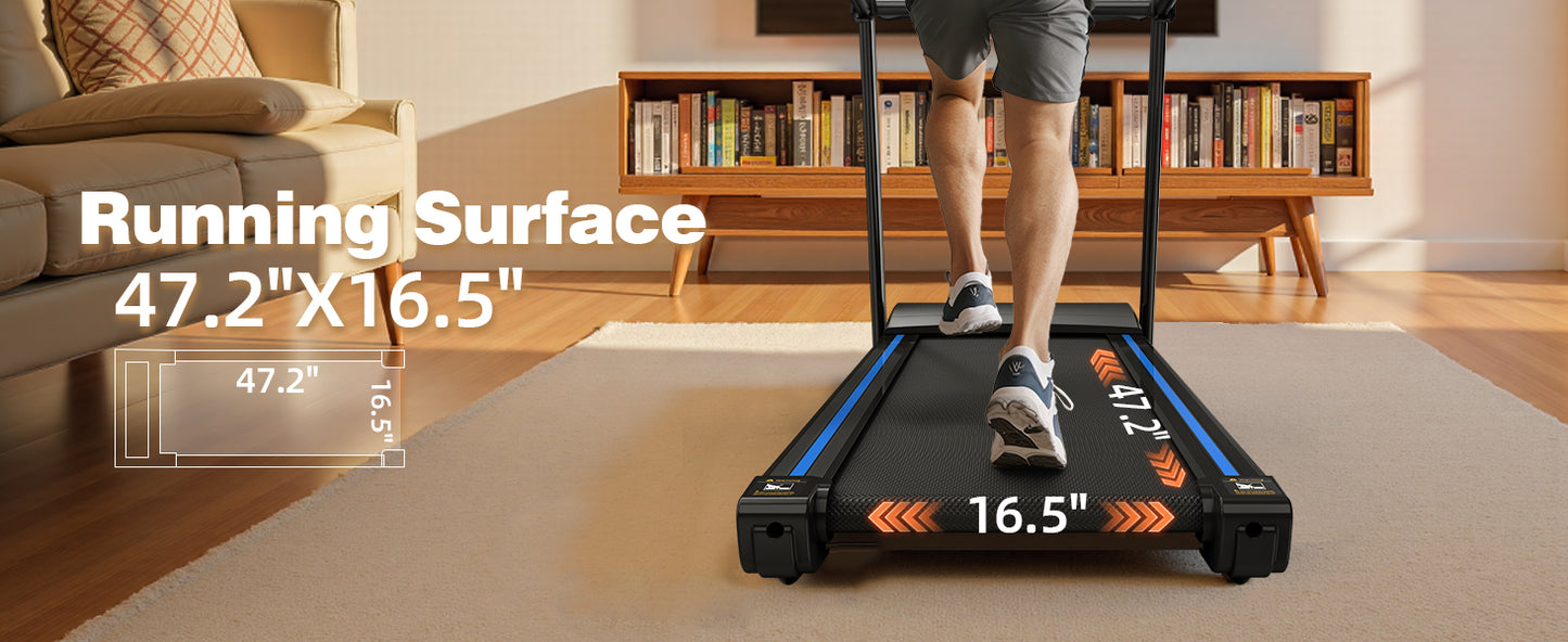 FYC Foldable Treadmill with Auto Incline (0-15°) – 3.5HP Quiet Motor, 400 lb Capacity, Bluetooth Speakers, APP Control, Shock Absorption, LCD Display & Heart Rate Monitor – Folding Treadmill for Home