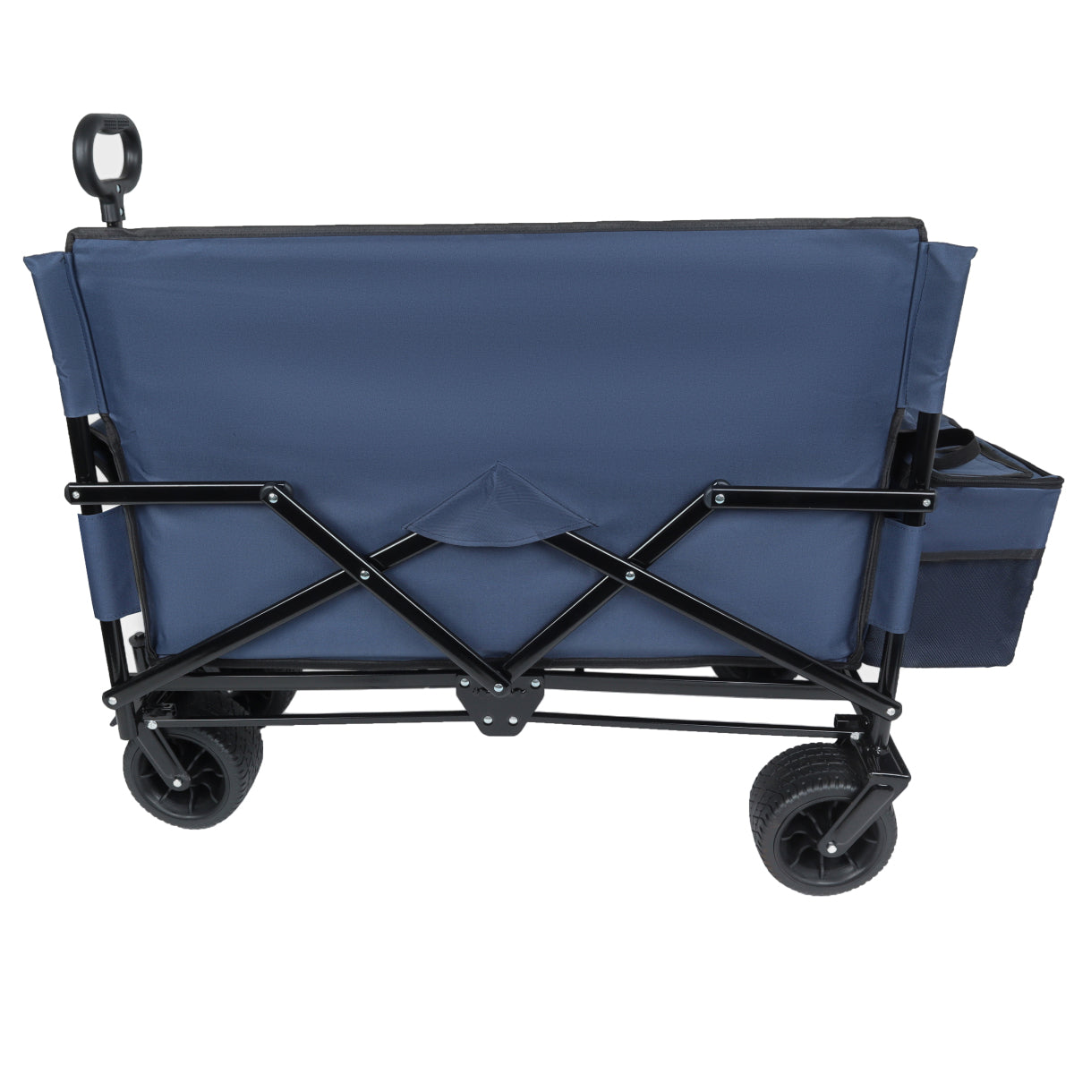 3-in-1 Folding Wagon Cart with Bench Seat & Storage, patent protection- Includes 1 ice pack, 500lbs Heavy-Duty, 180L Capacity All-Terrain Wheels for Camping, Beach, Sports, Garden, dark blue