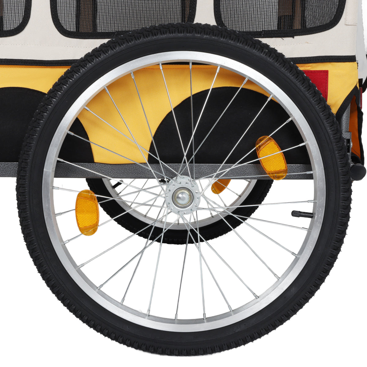 Large Folding Bike Trailer for Dogs – Heavy-Duty Steel Frame, Spacious Design with 20-Inch Wheels for All-Terrain Cycling, Jogging & Camping Adventure extra fat width 20-1/8in wheel