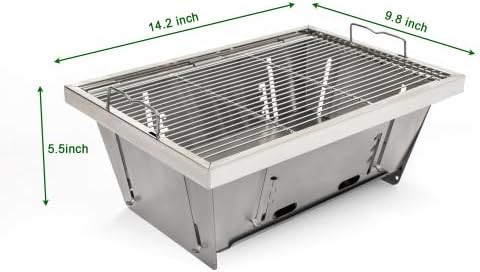 Folded portable BBQ outdoor charcoal barbecue set for picnic patio camping