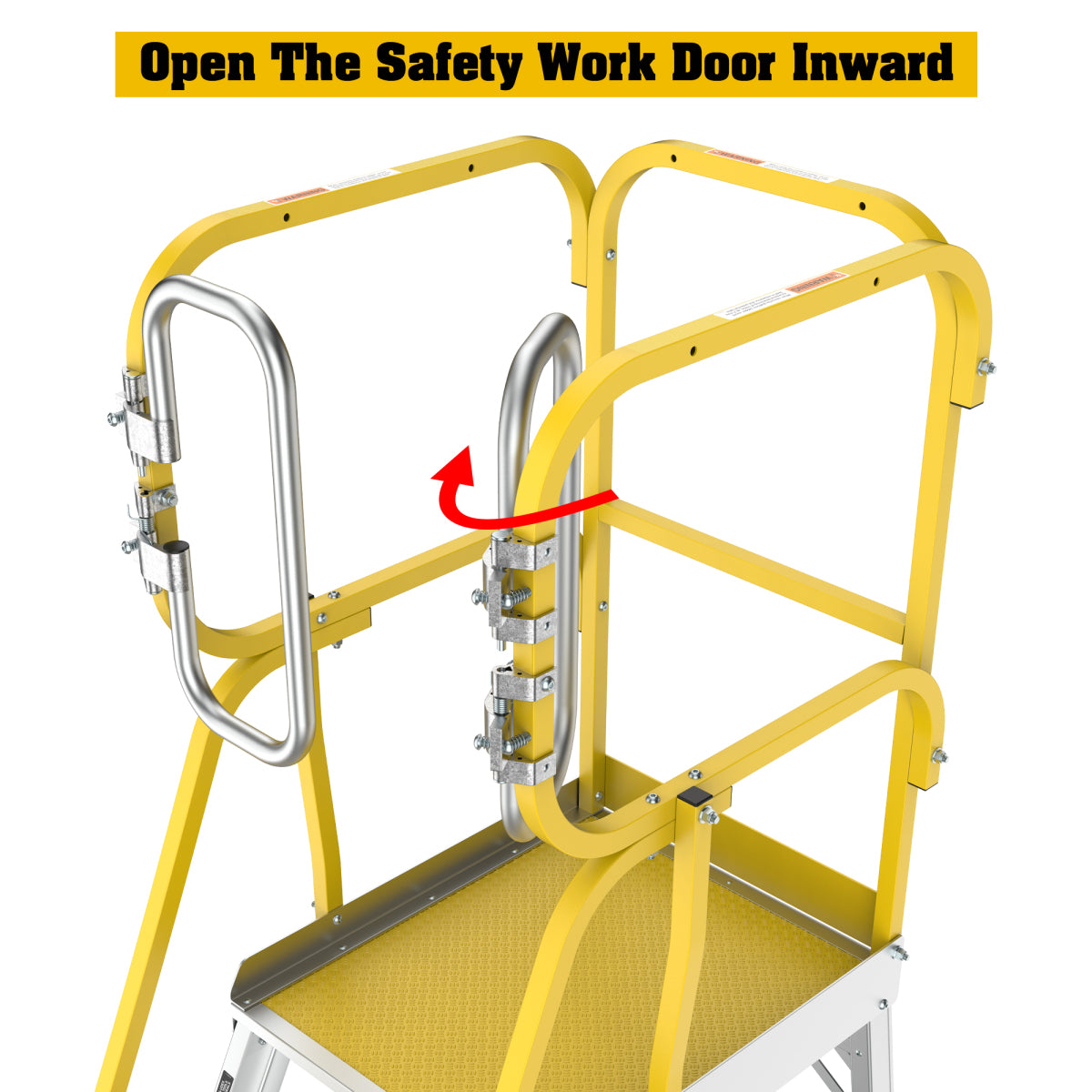 6 Step 375lbs Aluminum Rolling Platform Ladder