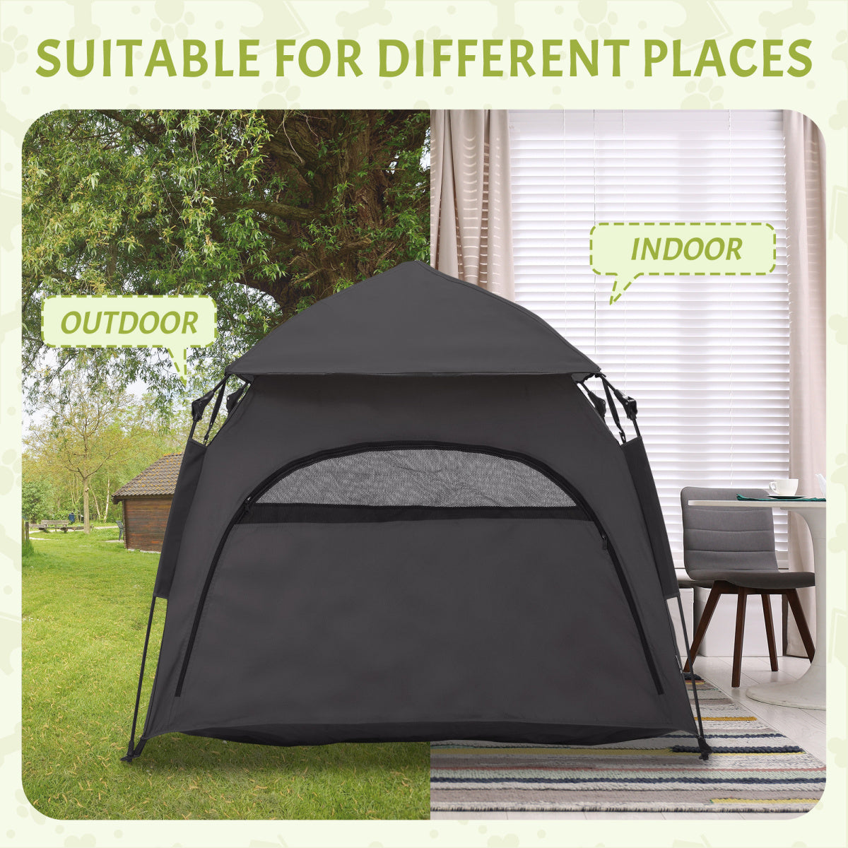 Dog Tent  with Carry Bag, for Beach, Backyard, Home, Dark Gray