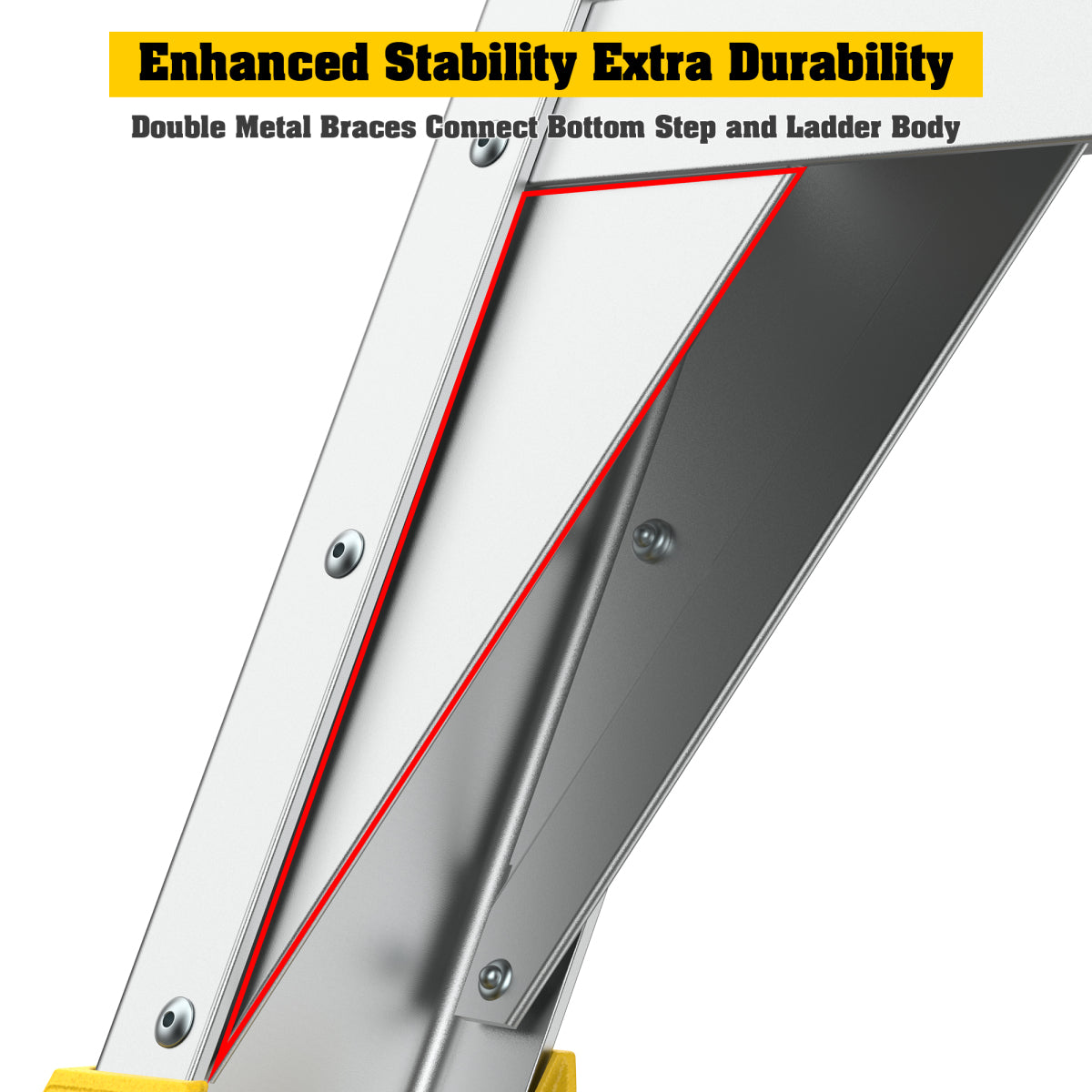 6 Step 375lbs Aluminum Rolling Platform Ladder