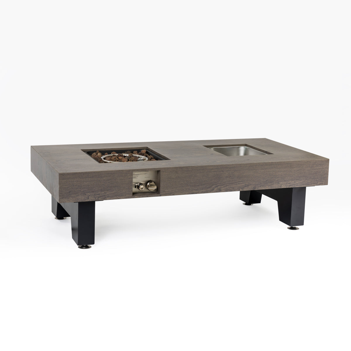 54_inch  Iron Fire Pit with Ice Bucket Design