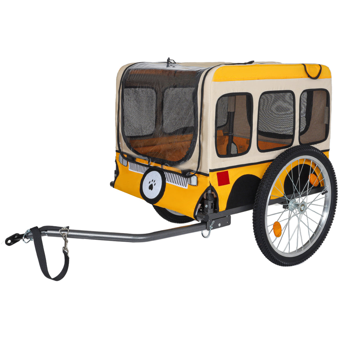 Large Folding Bike Trailer for Dogs – Heavy-Duty Steel Frame, Spacious Design with 20-Inch Wheels for All-Terrain Cycling, Jogging & Camping Adventure extra fat width 20-1/8in wheel