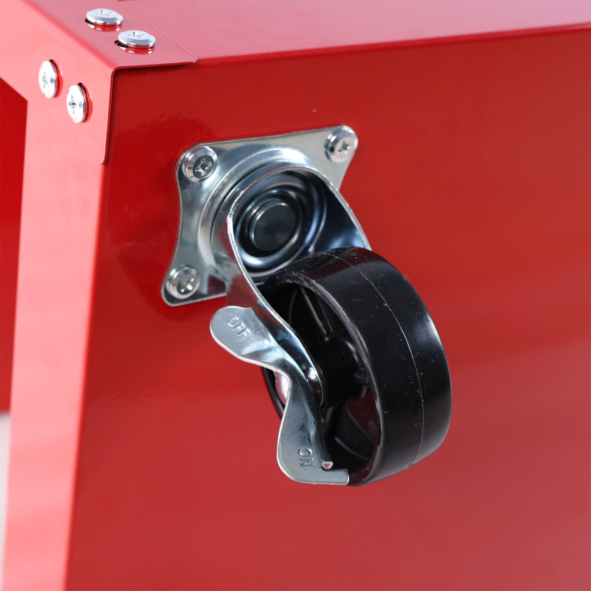 Tool Cart on Wheels, 3 Tier Rolling Mechanic Tool Cart, Heavy Duty Steel Utility Cart w/Lockable Wheels, 450 LBS Capacity Industrial Service Cart for Garage, Warehouse, Workshop (Bright Red)