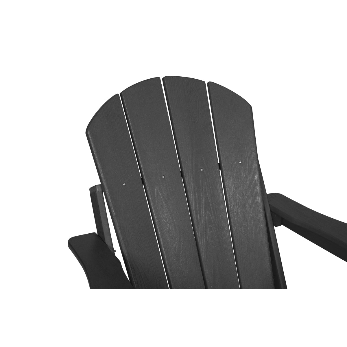 HDPE Folding Adirondack Chair with Dual Cup Holder - Composite Adirondack Chair with Wood Texture- Gray