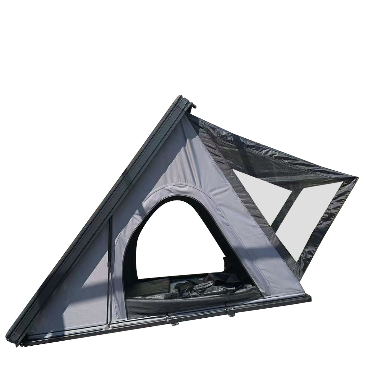 Thin And Light Version Rooftop Tent Hard Shell - Aluminium Roof Top Tent,With Tri-Color LED Strip Light & 1.97" Thick memory foam mattress,for Car SUV Truck Camping   WL