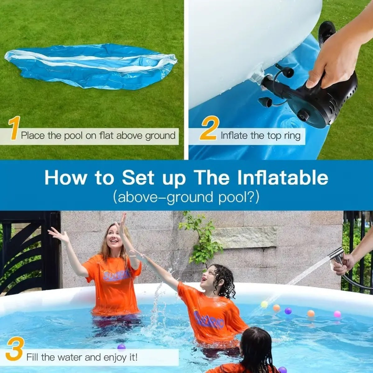 Inflatable swimming pool305*76 butterfly inflatable coil mesh pool